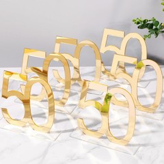 Threehoney 6 Pcs Mirror Gold 50th Birthday Decorations for Men and Women