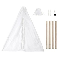 White Teepee PLAY TENT for Kids Indoor Outdoor Children Playhouse Playroom Home