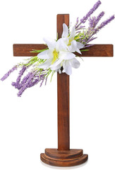 1 Pcs 1 Pcs 11.8 Inch Wooden Cross Table Decoration Church Wedding Standing Pine
