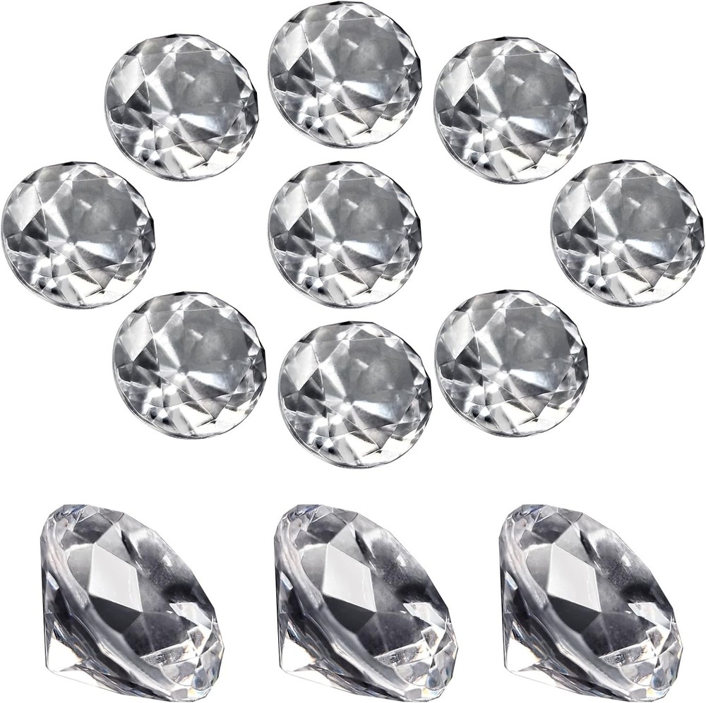 100Pcs Clear Acrylic Diamonds 1 Inch Wedding Table Scatters Gemstones