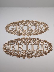 Bride & Groom Wooden Laser Cut Wedding Signage