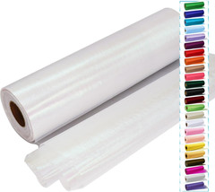 Iridescent White Tulle Crystal Organza Fabric Rolls 12 Inch by 50 Yards (150 fee