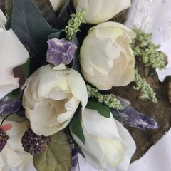 Tulip and Amethyst Garden Faux Silk Wedding Bouquet