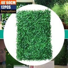 12 Pcs Artificial Boxwood Mat Wall Hedge Decor 40*60cm Privacy Fence Panel Grass