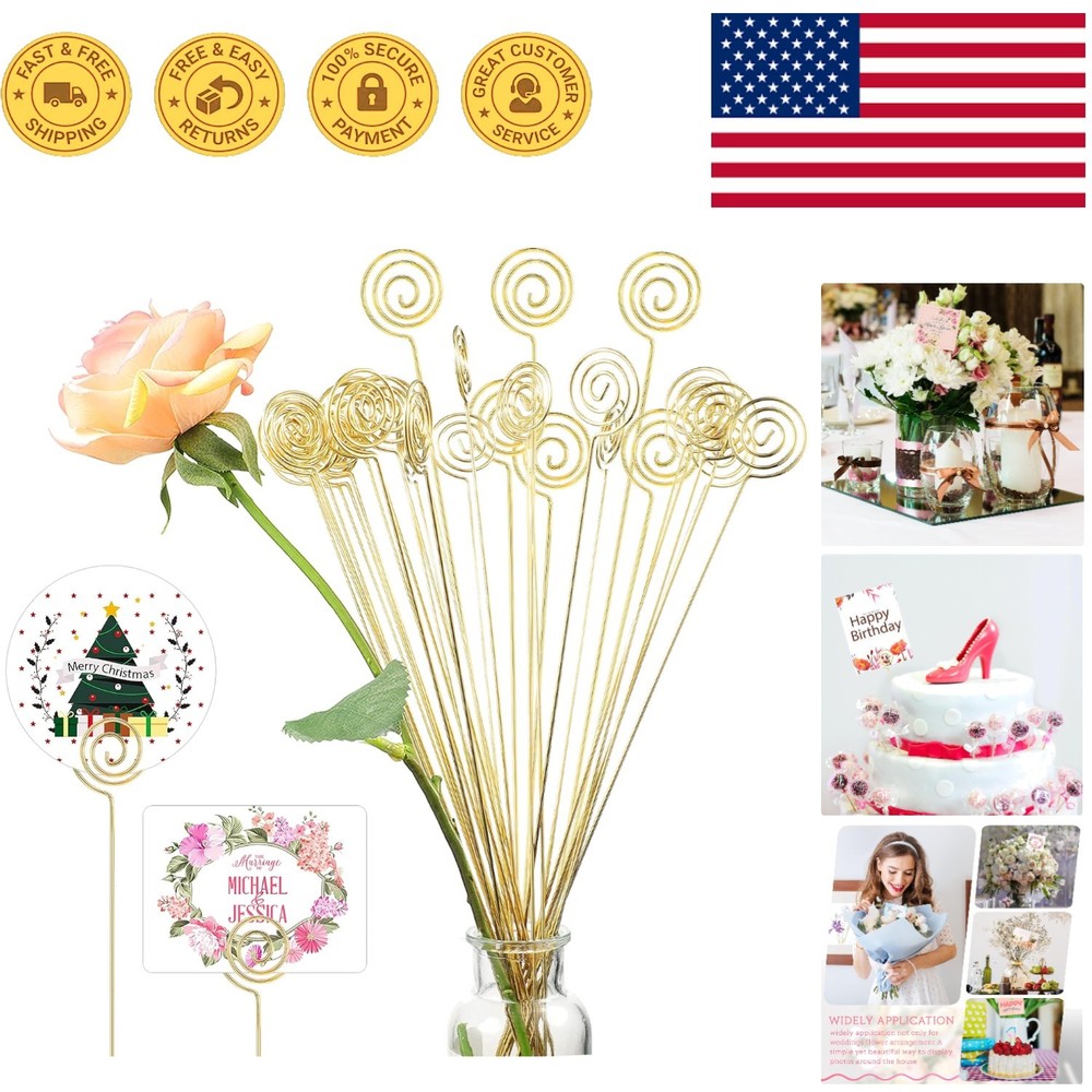 Versatile 30 Pcs Gold Table Number Holders in 13 Inch – Perfect for Weddings