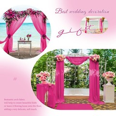 Wedding Arch Draping Fabric,4 Panels 28″ x20ft Fuchsia Wedding Arch Drapes fo…