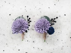 Lavender & Navy Bridal Bouquet Sola Wood Purple Blue Wedding Flowers Bridesmaid