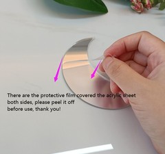 20 Pcs Acrylic Moon Place Card Celestial Wedding Semi Circle Blanks Silver