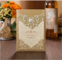 Gold Business Party Wedding Invitation Day Invite Card Laser Cut Personalised