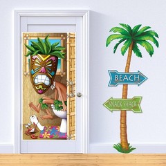 Durable Tiki Man Restroom Door Cover – 30″ x 5′ for Beach-Themed Celebrations