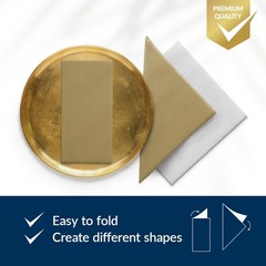PAW – 50 Pieces Airlaid Paper Linen-Feel Napkins 16″ x 16″, Monocolor Disposa…