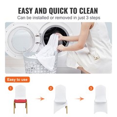 150PCS White Stretch Spandex Folding Chair Covers for Wedding Party Dining