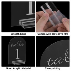 10pcs Clear Arch Sign with Stand, 5″x7″ Table Number Holders(Numbers 1-10)