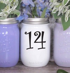 Wedding Table Numbers 1-10,15,20,or 25 Centerpiece Vinyl Sticker Decals (b)