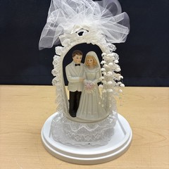 New Vintage Wilton Tender Love Wedding Cake Top, White coat, Black pants