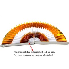 Party Hanging Paper Fans Set, Orange Round Pattern Variety Pack,