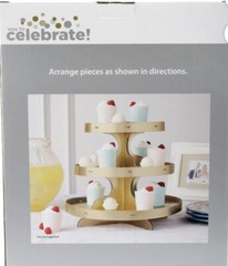 CUPCAKE Stand Tower Display Gold 12″ x 12″ x 10.5″ Wedding Party 24 Treats