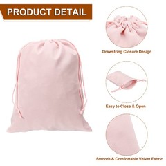 10pcs Velvet Gift Bags 7.9″ x 9.8″ Drawstring Jewelry Pouches, Pink