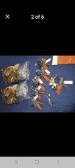 Bridesmaid Russet Orange & Denim Blue bouquets, Boutonnieres, & Decorations NEW