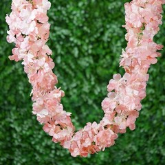 Blush 7 ft 3D Chain Silk Hydrangea Garland Wedding Party Flowers Decorations