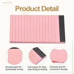 4 Pcs Writing Note Pads, 3 x 5 Inch A7 Lined Refill Paper, Pink