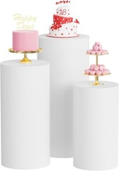 Elegant Set of 3 Spandex Cylinder Stand Covers for Effortless Party Decor