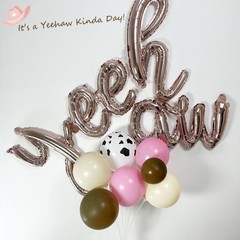 Cowgirl Balloon Arch Kit, Brown Pink Ivory White Cow Print Balloons with «Yee…