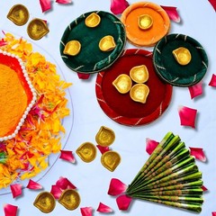 Shaadi Walay Red Mehndi Plate / Thali / Tray | Wedding | (Pack of 4 plates)
