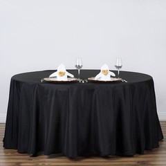 10 Black Round 120″ Inch Premium Polyester Tablecloths 5′ Table Cover Quality