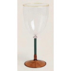 Gusto Buono 11.8oz Borosilicate Wine Glasses Set of 6 Amber Sea Green Stem