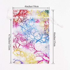 100Pcs 4X6Inch Mixed Color Coralline Organza Gift Bags, Wedding Favor Party Jewe