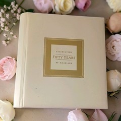 Hallmark 50th Anniversary Wedding Book Memory Golden Never Used Acid Free Pages