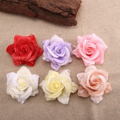 CraftbuddyUS 10 x 75mm 3D Vintage Lace & Fabric Rose Flowers for Wedding Decorat