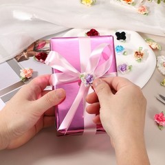 20Pcs Ribbon Flowers 1.2″ Fabric Flowers Satin Ribbon White/Cream]