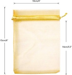 200× Golden Drawstring Organza Pouches 4″x6″ Wedding Jewelry Candy Gift Bags US