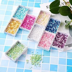 9 Bags Undrilled Resin Beads – 9 Colors – No Hole Round Imitation Pearl 2.55mm
