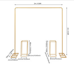 Gold Wedding Backdrop Stand Set with Balloon and Flower Displays
