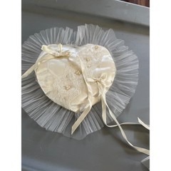 Vintage Bridal Wedding Set Ring Bearer Pillow Lace Book Cover and Garter Cream
