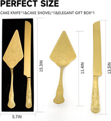 Vintage Wedding Cake Knife and Server Set, Stainless Steel Cake Pie Pastry Cutti
