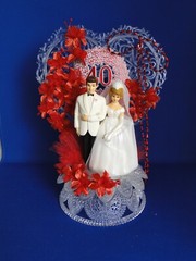 New 40th Wedding Anniversary Heart decor caketop with Bride & Groom #21