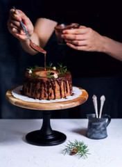 Wooden Cake Stand Wedding: Acacia Wood Cupcake Pedestal Stands round Dessert Ris