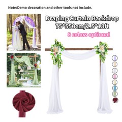 Sheer Tulle Draping Curtain 18FT Backdrop For Arch Party Wedding Ceremony Decor