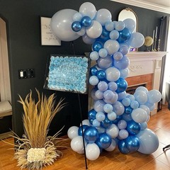 Blue Balloons Metallic Balloon, 60Pcs 12Inch Chrome 12 inches,