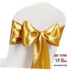 Chair Sashes Pack Sashes for Chairs Covers for Christmas Wedding Party 50 Gold