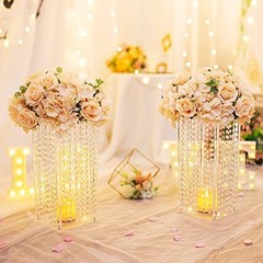 Elegant 15.7″ Tall Flower Vases – 2 Pcs Geometric Centerpieces for Weddings & Pa