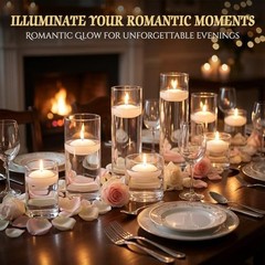 30 PCS Floating Candles – Small Floating Candles for Centerpieces White