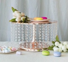 Rose Gold Crystal Cake Stand Cake Holder Cupcake Stand Dessert Tower Wedding…