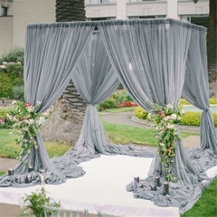 Adjustable Giant Double Drape Pipe Wedding Arch Backdrop Stand Iron Frame Booth