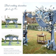 Wedding Arch Draping Fabric,4 Panels 28″ x20ft Dusty Blue Wedding Arch Drapes…