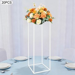 White 20 PCS Geometric Flower Stand For Wedding, Flower Stand 10.63*10.63*31.5in